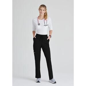 Barco/Skechers Gamma 6-Pocket MidRise Tapered Leg Scrub Pant Black Size S SKP623